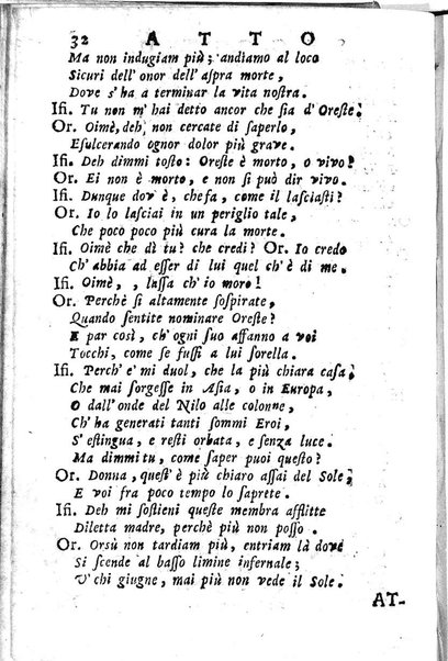 L'Oreste tragedia di monsignor Giovanni Rucellai rappresentata nel Collegio Clementino nelle vacanze del Carnovale dell'anno 1726. Consacrata all'eminentissimo, e reverendissimo principe, il signor cardinale Benedetto Pamfilio, protettore del Collegio Clementino