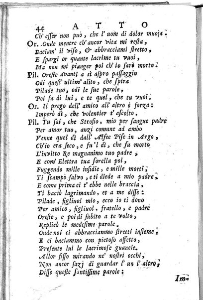 L'Oreste tragedia di monsignor Giovanni Rucellai rappresentata nel Collegio Clementino nelle vacanze del Carnovale dell'anno 1726. Consacrata all'eminentissimo, e reverendissimo principe, il signor cardinale Benedetto Pamfilio, protettore del Collegio Clementino