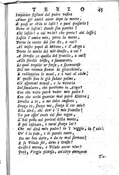 L'Oreste tragedia di monsignor Giovanni Rucellai rappresentata nel Collegio Clementino nelle vacanze del Carnovale dell'anno 1726. Consacrata all'eminentissimo, e reverendissimo principe, il signor cardinale Benedetto Pamfilio, protettore del Collegio Clementino