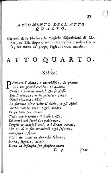 1: La Medea tragedia attribuita a L. Anneo Seneca il morale filosofo, trasportata in versi, sciolti del nostro idioma da Benedetto Pasqualigo ...