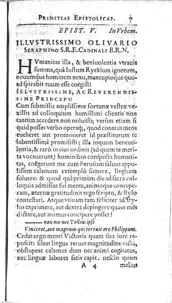 Iusti RickI ... Primitiae epistolicæ, ad Jtalos & Belgas, quive in ijs locis. Ill.mo ... D. Michaeli Angelo Tunto, S.R.E. cardinali ... centuria prima