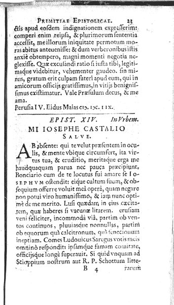 Iusti RickI ... Primitiae epistolicæ, ad Jtalos & Belgas, quive in ijs locis. Ill.mo ... D. Michaeli Angelo Tunto, S.R.E. cardinali ... centuria prima