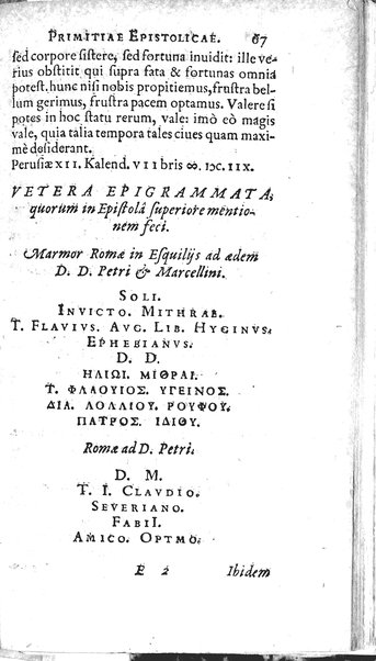 Iusti RickI ... Primitiae epistolicæ, ad Jtalos & Belgas, quive in ijs locis. Ill.mo ... D. Michaeli Angelo Tunto, S.R.E. cardinali ... centuria prima