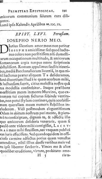 Iusti RickI ... Primitiae epistolicæ, ad Jtalos & Belgas, quive in ijs locis. Ill.mo ... D. Michaeli Angelo Tunto, S.R.E. cardinali ... centuria prima