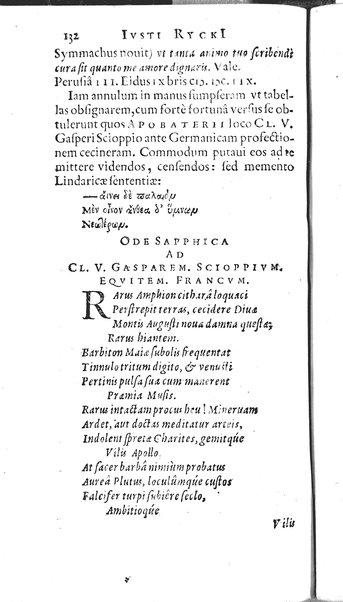 Iusti RickI ... Primitiae epistolicæ, ad Jtalos & Belgas, quive in ijs locis. Ill.mo ... D. Michaeli Angelo Tunto, S.R.E. cardinali ... centuria prima