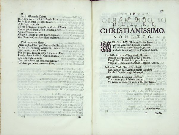 Roma festeggiante nel monte Pincio negli applausi alle glorie della pietà del cristianissimo Lodouico il Grande in occasione della da lui estirpata eresia, mediante l'Editto di Fontanablò 1685, e della ricuperata sua salute; celebrati dall'eminentissimo e reuerendissimo principe il signor cadinal d'Estrees ... Publicati dal padre maestro Coronelli, cosmografo della serenissima republica di Venetia