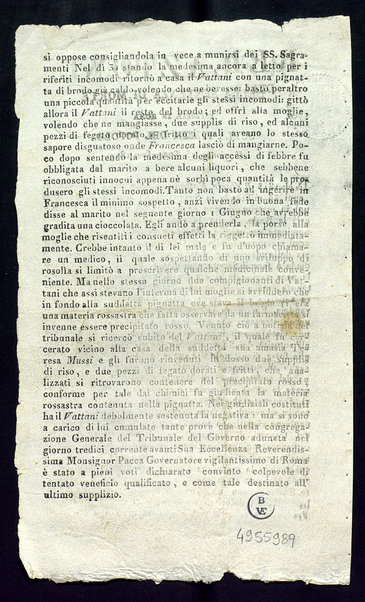 Relazione della sentenza di morte eseguita in Roma sulla Piazza del Popolo il giorno 15 settembre 1819
