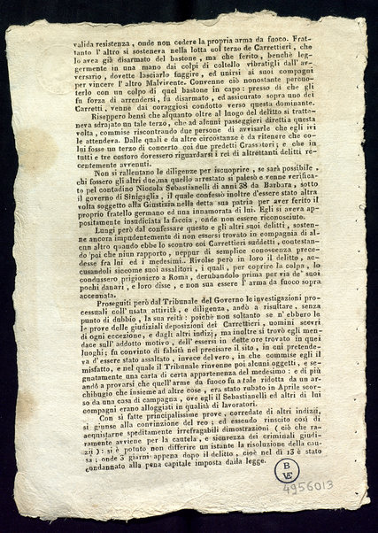 Relazione della sentenza di morte eseguita in Roma sulla piazza della Bocca della Verità il dì 15 luglio 1824