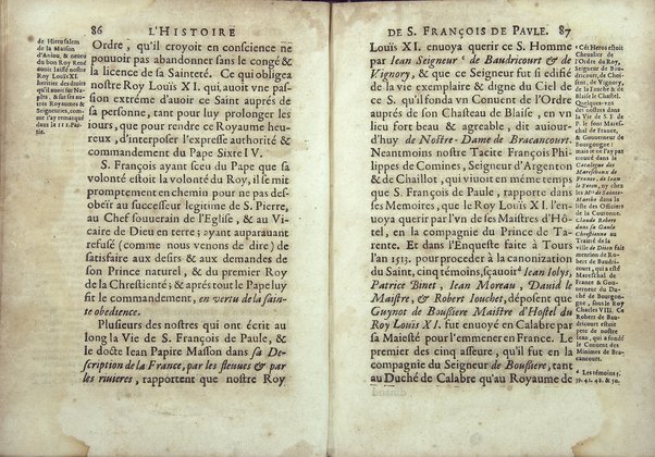 Le Portrait en petit de s. Francois de Paule, instituteur et fondateur de l'Ordre des minimes: ou l'histoire abregee de sa vie, de sa mort, & de ses miracles. ... Par F. Hilarion de Coste religieux de l'Ordre