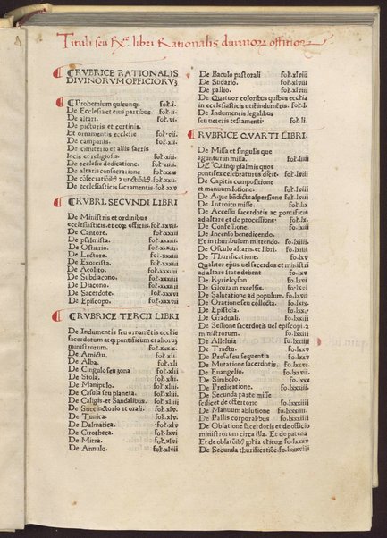 Incipit rationale diuinorum officiorum editum per ... Guilielmum duranti dei & apostolice fedis gracia presulem Mimaten. qui composuit speculum iuris & patrum pontificale