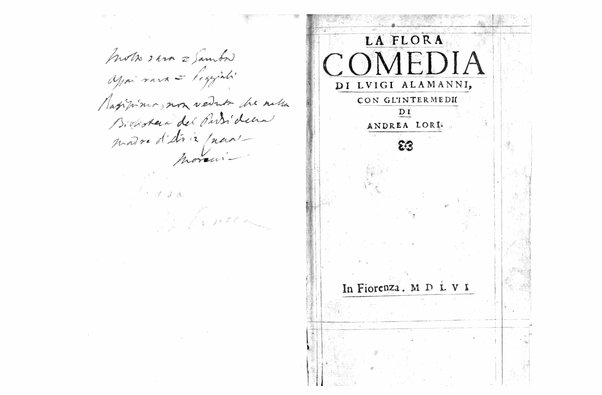 La Flora comedia di Luigi Alamanni, con gl'intermedii di Andrea Lori