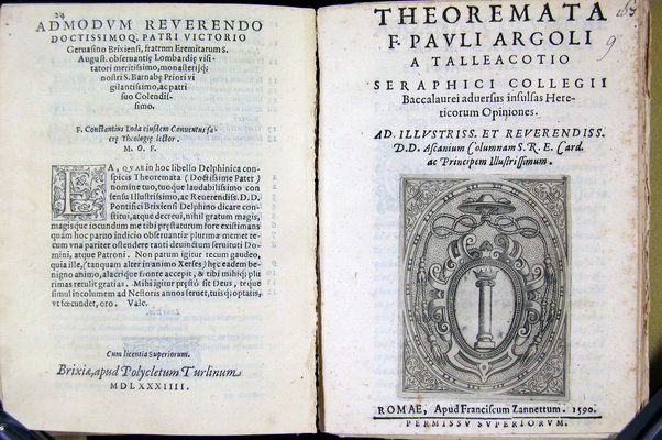 Theoremata F. Pauli Argoli a Talleacotio ... baccalaurei aduersus insulsas hereticorum opiniones. ...