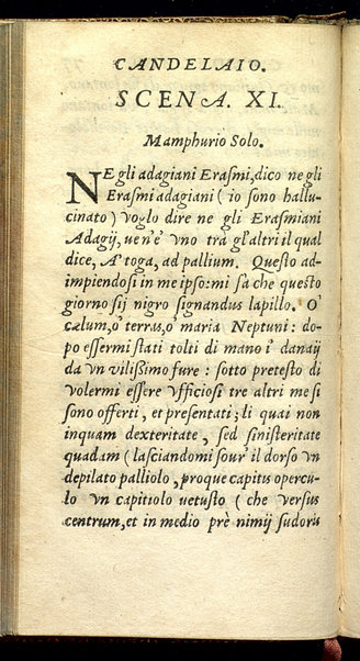 Candelaio comedia del Bruno nolano achademico di nulla Achademia; detto il fastidito. In tristitia hilaris: in hilaritate tristis