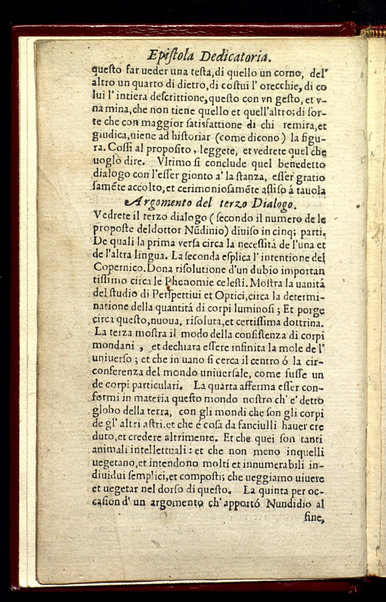 La cena de le ceneri. Descritta in cinque dialogi, per quattro interlocutori, con tre considerationi, circa doi suggettj. All'unico refugio de le Muse ... Michel di Castelnuovo ... L'vniuersale intentione è dechiarata nel proemio