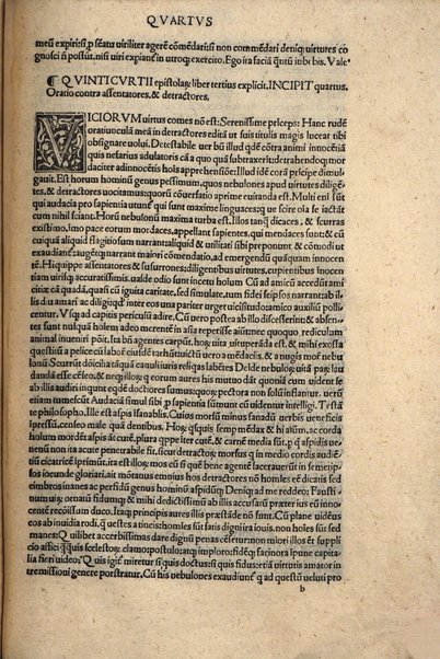 Quintus Curtius. Quinti Curtii Epistolarum liber 1. Q.C. de auctoritate data Hannibali liber secundus. Q.C. epistolarum liber tertius Q.C. oratio contra asentatores et detractores liber quartus Q.C. epistolarum liber quintus