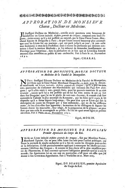 Histoire generale des drogues, traitant des plantes, des animaux, & des mineraux; ...par le sieur Pierre Pomet, ...