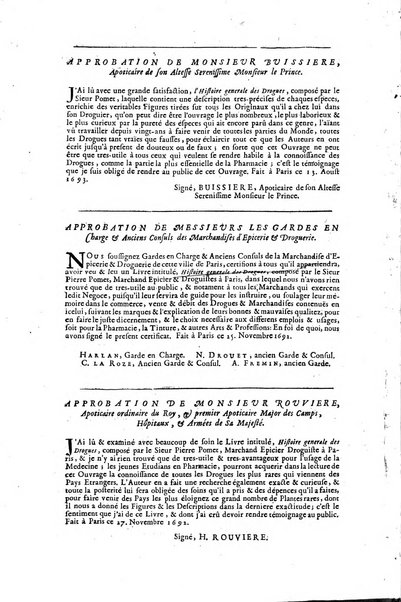 Histoire generale des drogues, traitant des plantes, des animaux, & des mineraux; ...par le sieur Pierre Pomet, ...