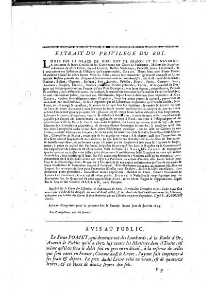 Histoire generale des drogues, traitant des plantes, des animaux, & des mineraux; ...par le sieur Pierre Pomet, ...