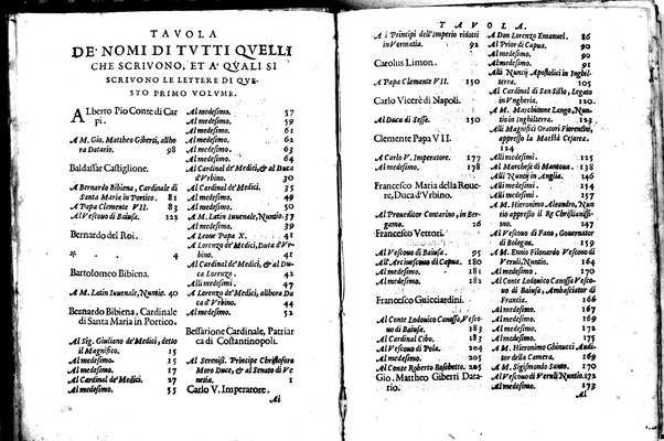 [Delle lettere di principi, le quali o si scriuono da principi, o a principi, o ragionano di principi. Libro primo [-terzo]. Di nuouo ricorrette, et secondo l'ordine de' tempi accomodate] 1