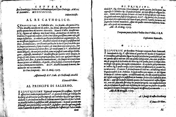 [Delle lettere di principi, le quali o si scriuono da principi, o a principi, o ragionano di principi. Libro primo [-terzo]. Di nuouo ricorrette, et secondo l'ordine de' tempi accomodate] 1