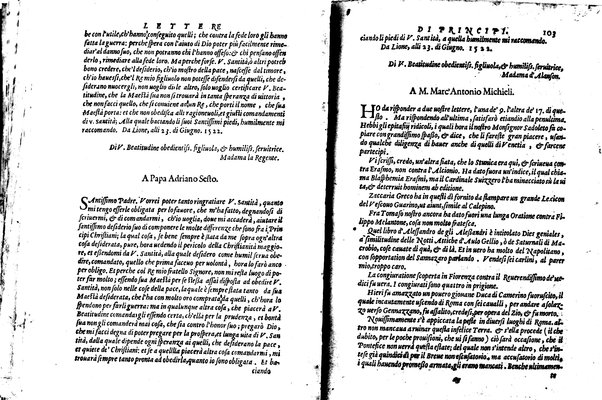 [Delle lettere di principi, le quali o si scriuono da principi, o a principi, o ragionano di principi. Libro primo [-terzo]. Di nuouo ricorrette, et secondo l'ordine de' tempi accomodate] 1