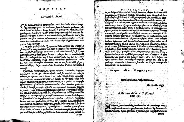 [Delle lettere di principi, le quali o si scriuono da principi, o a principi, o ragionano di principi. Libro primo [-terzo]. Di nuouo ricorrette, et secondo l'ordine de' tempi accomodate] 1