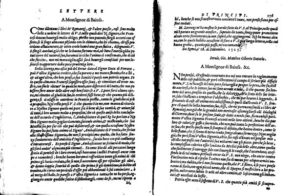 [Delle lettere di principi, le quali o si scriuono da principi, o a principi, o ragionano di principi. Libro primo [-terzo]. Di nuouo ricorrette, et secondo l'ordine de' tempi accomodate] 1