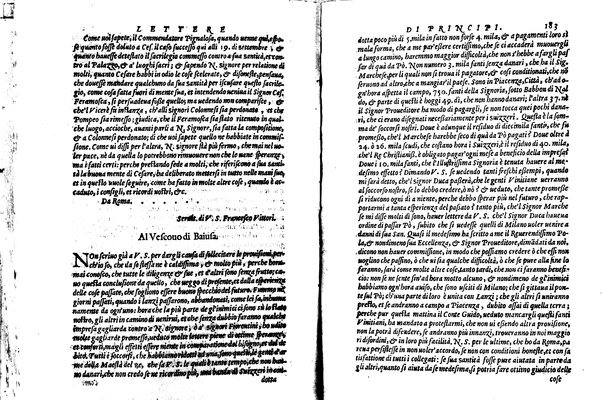 [Delle lettere di principi, le quali o si scriuono da principi, o a principi, o ragionano di principi. Libro primo [-terzo]. Di nuouo ricorrette, et secondo l'ordine de' tempi accomodate] 1