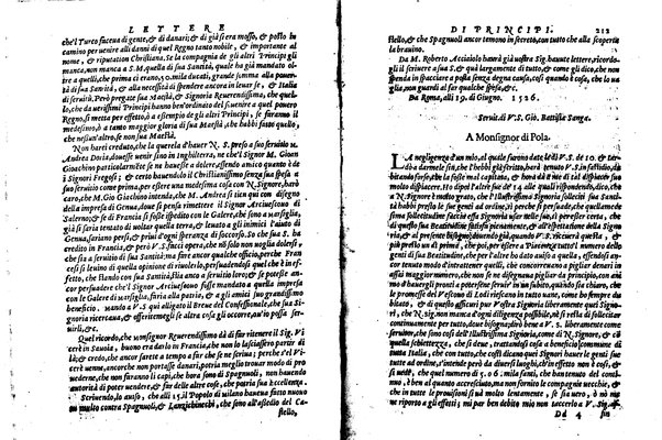 [Delle lettere di principi, le quali o si scriuono da principi, o a principi, o ragionano di principi. Libro primo [-terzo]. Di nuouo ricorrette, et secondo l'ordine de' tempi accomodate] 1