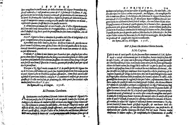 [Delle lettere di principi, le quali o si scriuono da principi, o a principi, o ragionano di principi. Libro primo [-terzo]. Di nuouo ricorrette, et secondo l'ordine de' tempi accomodate] 1