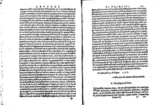 [Delle lettere di principi, le quali o si scriuono da principi, o a principi, o ragionano di principi. Libro primo [-terzo]. Di nuouo ricorrette, et secondo l'ordine de' tempi accomodate] 1