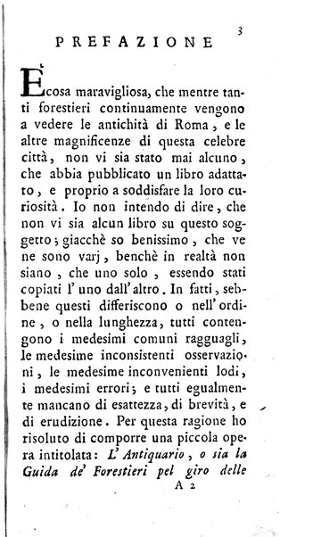 L'antiquario o sia La guida de' forestieri pel giro delle antichità di Roma di Angelo Dalmazzoni antiquario
