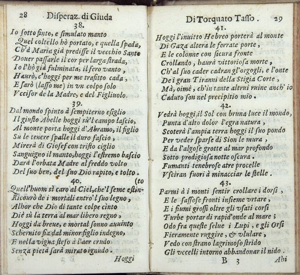 La disperazione di Giuda poemetto postumo del signor Torquato Tasso , impresso la prima volta in Milano l'anno 1628