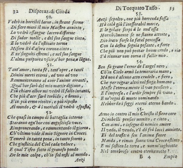 La disperazione di Giuda poemetto postumo del signor Torquato Tasso , impresso la prima volta in Milano l'anno 1628