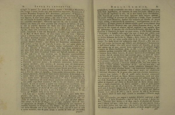 Animavversioni critiche sopra il notturno congresso delle lammie, per modo di lettera indiritte ad un letterato. S'aggiugne il Discorso del P. Gaar sulla strega d'Erbipoli, la Risposta delle stesso alle Note, il Ragguaglio sulla strega di Salisburgo e il Compendio storico della stregheria