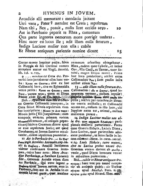 Callimachi Cyrenaei Hymni latinis versibus expressi et selectis variorum interpretum animadversionibus illustrati a Iosepho Petruccio Interamnate eloquentiae et linguae Graece professore in Collegio Romano