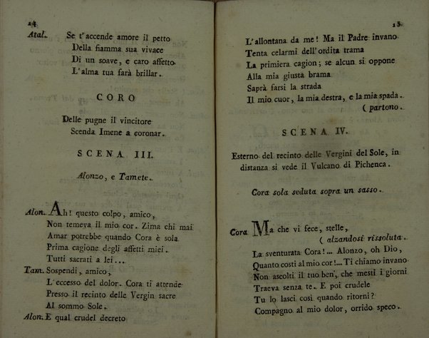 La vergine del sole dramma serio per musica da rappresentarsi nel teatro Filarmonico di Verona il carnovale dell'anno corrente 1808