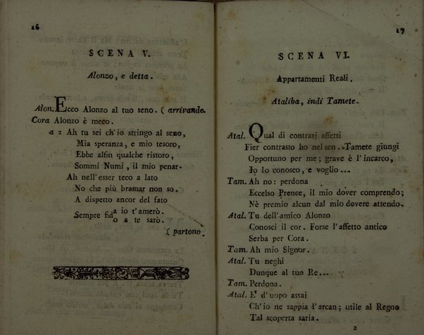 La vergine del sole dramma serio per musica da rappresentarsi nel teatro Filarmonico di Verona il carnovale dell'anno corrente 1808