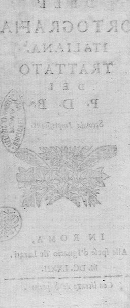 Dell'ortografia italiana. Trattato del P.D.B