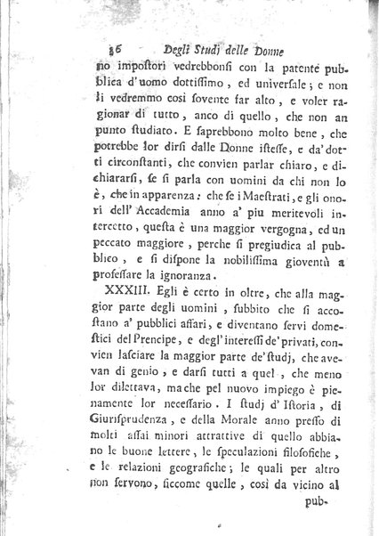 [Trattato degli studj delle donne, in due parti diviso, opera d'un'Accademico Intronato, dedicata a sua eccellenza la N.D. procuratessa Lisabetta Cornara Foscarini. Parte prima [-seconda]] 1