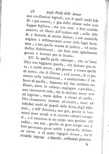 [Trattato degli studj delle donne, in due parti diviso, opera d'un'Accademico Intronato, dedicata a sua eccellenza la N.D. procuratessa Lisabetta Cornara Foscarini. Parte prima [-seconda]] 1