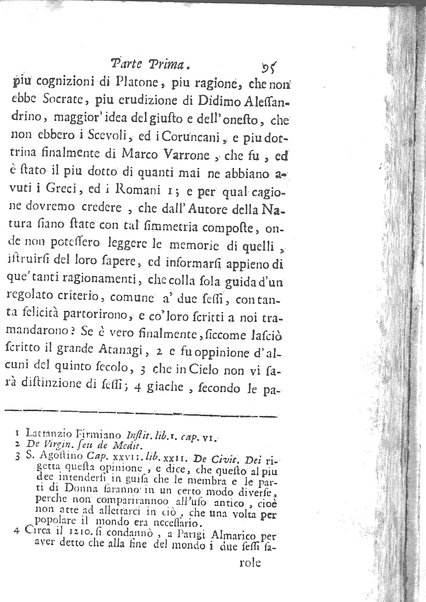 [Trattato degli studj delle donne, in due parti diviso, opera d'un'Accademico Intronato, dedicata a sua eccellenza la N.D. procuratessa Lisabetta Cornara Foscarini. Parte prima [-seconda]] 1