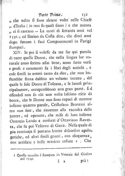 [Trattato degli studj delle donne, in due parti diviso, opera d'un'Accademico Intronato, dedicata a sua eccellenza la N.D. procuratessa Lisabetta Cornara Foscarini. Parte prima [-seconda]] 1