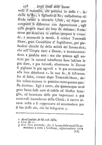 [Trattato degli studj delle donne, in due parti diviso, opera d'un'Accademico Intronato, dedicata a sua eccellenza la N.D. procuratessa Lisabetta Cornara Foscarini. Parte prima [-seconda]] 1