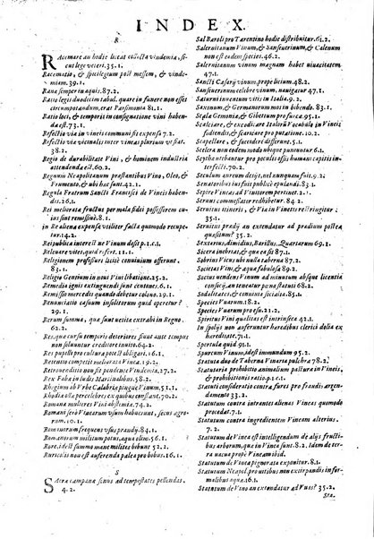 Tractatus de vinea, vindemia, et vino. Prospero Rendella Monopolitano I.C. celeberrimo authore. In quo quae ad vineae tutelam & culturam, vindemiae opus, vinitoris documenta pertinent; ac plures quaestiones, & leges, animaduertuntur, & dilucidè explicantur. Nec non vini genera plurima ac de vini commercio et vsu solerti cura proponuntur.... Cum indice capitum, & rerum notatu dignarum, quae in opere continentur