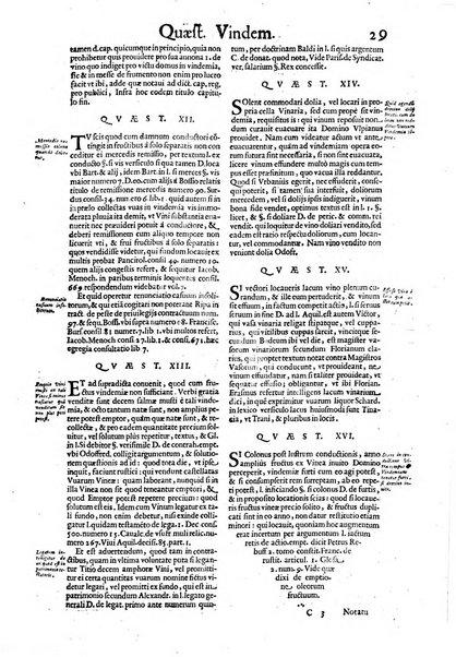 Tractatus de vinea, vindemia, et vino. Prospero Rendella Monopolitano I.C. celeberrimo authore. In quo quae ad vineae tutelam & culturam, vindemiae opus, vinitoris documenta pertinent; ac plures quaestiones, & leges, animaduertuntur, & dilucidè explicantur. Nec non vini genera plurima ac de vini commercio et vsu solerti cura proponuntur.... Cum indice capitum, & rerum notatu dignarum, quae in opere continentur