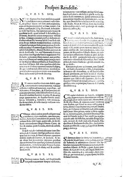 Tractatus de vinea, vindemia, et vino. Prospero Rendella Monopolitano I.C. celeberrimo authore. In quo quae ad vineae tutelam & culturam, vindemiae opus, vinitoris documenta pertinent; ac plures quaestiones, & leges, animaduertuntur, & dilucidè explicantur. Nec non vini genera plurima ac de vini commercio et vsu solerti cura proponuntur.... Cum indice capitum, & rerum notatu dignarum, quae in opere continentur