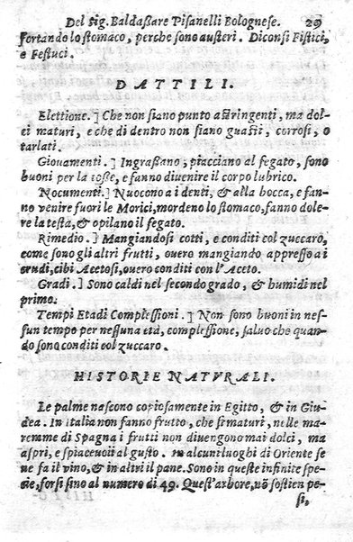 Trattato della natura de' cibi, et del bere, del sig. Baldassarre Pisanelli medico bolognese. ...