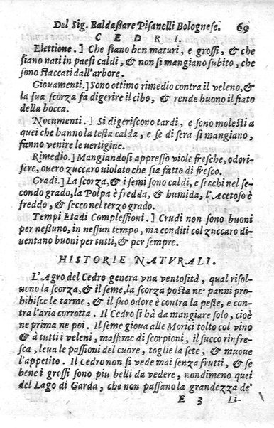Trattato della natura de' cibi, et del bere, del sig. Baldassarre Pisanelli medico bolognese. ...