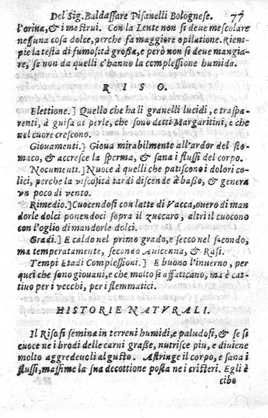 Trattato della natura de' cibi, et del bere, del sig. Baldassarre Pisanelli medico bolognese. ...